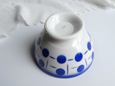 画像15: バドンヴィレー カフェオレボウル 水玉グラデーション ブルー (15)