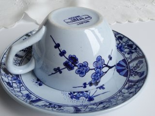 【美品】クレイユモントロー シノワズリC&S フランスアンティークデミタスブルー 美品】クレイユモントロー シノワズリC&S フランスアンティーク