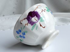 画像14: フランス アンティーク カフェオレボウル 手描きの花絵 (14)