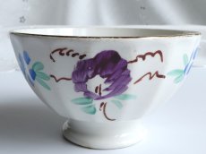 画像10: フランス アンティーク カフェオレボウル 手描きの花絵 (10)