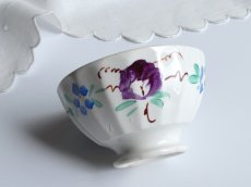 画像1: フランス アンティーク カフェオレボウル 手描きの花絵 (1)