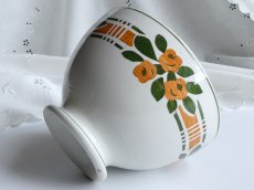 画像15: フランス アンティーク カフェオレボウル オレンジのお花のステンシル (15)