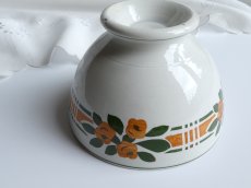 画像16: フランス アンティーク カフェオレボウル オレンジのお花のステンシル (16)