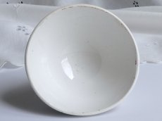 画像5: フランス アンティーク カフェオレボウル ピンクのお花のステンシル (5)