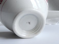 画像7: フランス アンティーク カフェオレボウル ピンクのお花のステンシル (7)