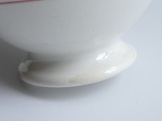 画像8: フランス アンティーク カフェオレボウル ピンクのお花のステンシル (8)