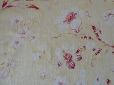 画像6: フランス ヴィンテージ ファブリック 儚いお花 ペールイエロー (6)