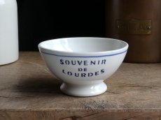 画像4: クレイユ モントロー カフェオレボウル  LOURDES  ルルドのおみやげ ブルー (4)