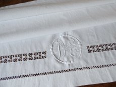 画像13: フランス アンティーク リネン ベビーシーツ メダイヨン (13)