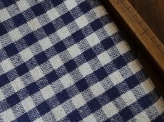 画像12: アンティーク リネン  ヴィッシーチェック インディゴ (12)