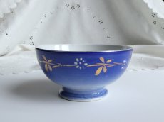 画像12: リュネヴィル カフェオレボウル エマイユのお花 ナイトブルー (12)
