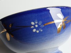 画像9: リュネヴィル カフェオレボウル エマイユのお花 ナイトブルー (9)