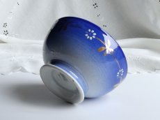 画像3: リュネヴィル カフェオレボウル エマイユのお花 ナイトブルー (3)