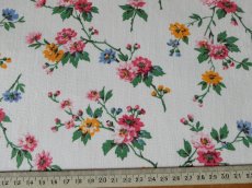 画像8: フランス ヴィンテージ ひな菊のファブリック アイボリー 2枚セット (8)