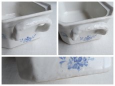 画像15: フランス アンティーク テリーヌポット パテポット 花と蝶 (15)