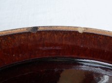 画像12: フランス アンティーク テラコッタ & 焦茶釉のグラタン皿  (12)