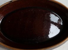 画像11: フランス アンティーク テラコッタ & 焦茶釉のグラタン皿  (11)