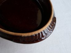 画像9: フランス アンティーク テラコッタ & 焦茶釉のグラタン皿  (9)