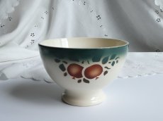 画像2: フランス アンティーク カフェオレボウル りんごのステンシル (2)