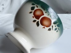画像15: フランス アンティーク カフェオレボウル りんごのステンシル (15)