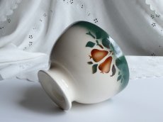 画像1: フランス アンティーク カフェオレボウル 洋梨のステンシル (1)