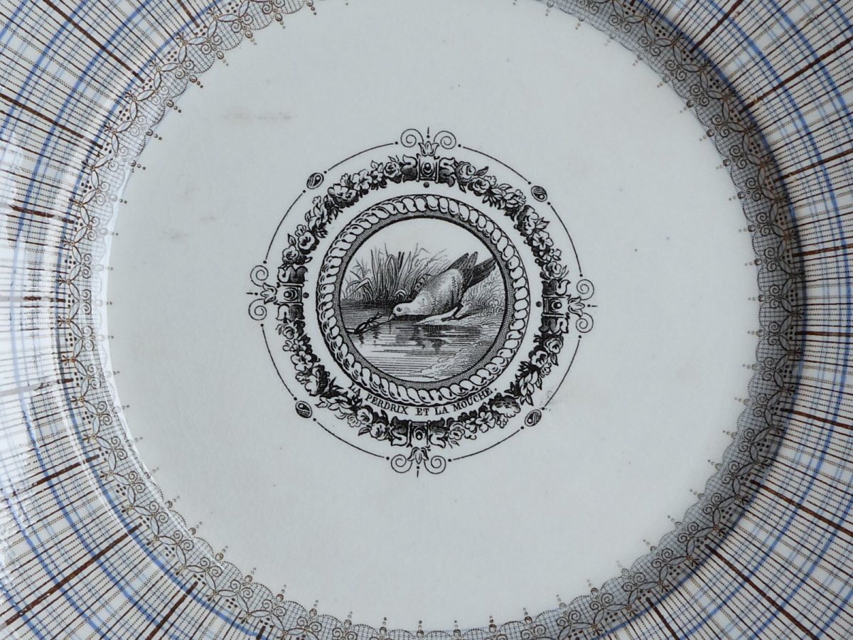 画像6: ヴィエイヤール ボルドー デザートプレート LA PERDRIX ET LA MOUCHE (6)
