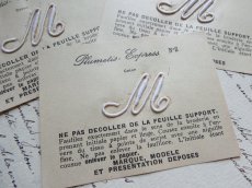 画像1: フランス製 イニシャル 刺繍シート No.2  '' M '' (1)