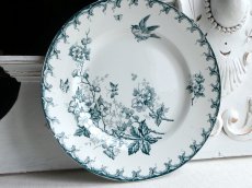 画像1: サンタマン プレート 鳥と蝶 A (1)