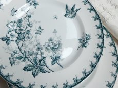 画像1: サンタマン プレート 鳥と蝶 B (1)