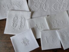 画像5: フランス アンティーク モノグラム イニシャル セット  (5)