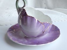 画像19: リュネヴィル 花びらのカップ & ソーサー モーヴ (19)
