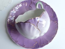 画像17: リュネヴィル 花びらのカップ & ソーサー モーヴ (17)
