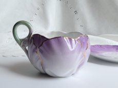 画像1: リュネヴィル 花びらのカップ & ソーサー モーヴ (1)
