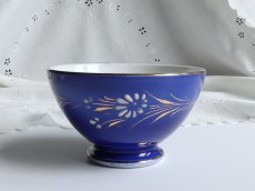 画像2: ショワジールロワ カフェオレボウル エマイユのお花 ナイトブルー (2)