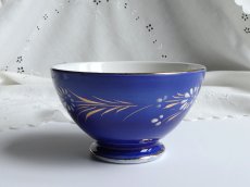画像3: ショワジールロワ カフェオレボウル エマイユのお花 ナイトブルー (3)