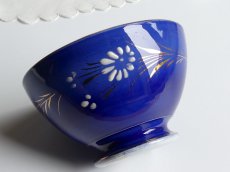 画像4: ショワジールロワ カフェオレボウル エマイユのお花 ナイトブルー (4)