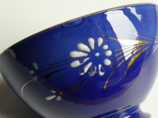 画像8: ショワジールロワ カフェオレボウル エマイユのお花 ナイトブルー (8)