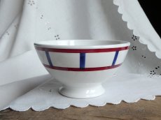 画像1: クレイユ モントロー カフェオレボウル バスク柄　 (1)