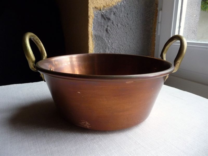 銅製 両手鍋 小鍋 フランス アンティーク - 鍋/フライパン